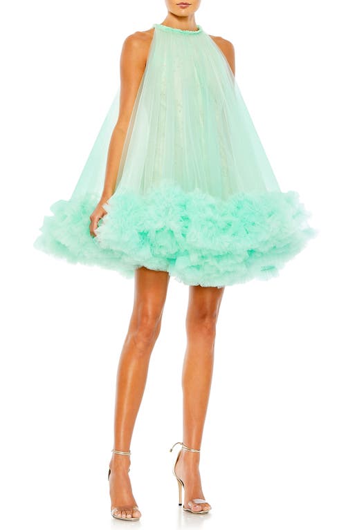 Mac Duggal Embellished Tulle Trapeze Cocktail Minidress Mint at Nordstrom,