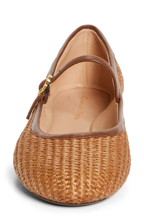 Shop Gianvito Rossi Carla Raffia Ballet Flat In Marbella/nappa/cuoio