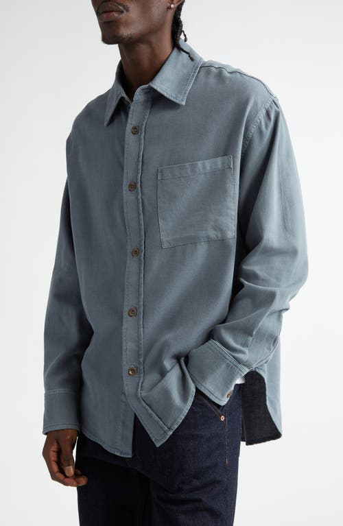 The Elder Statesman Early Dawn Cotton & Silk Overshirt In 410 Navy