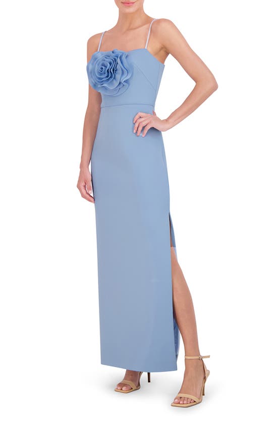 Shop Eliza J Rose Sleeveless Scuba Gown In Light Blue