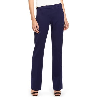 Anne Klein Flare Leg Stretch Twill Pants, Blue