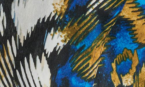 Dkny Abstract Print Peplum Top In Brush Stroke Leopard