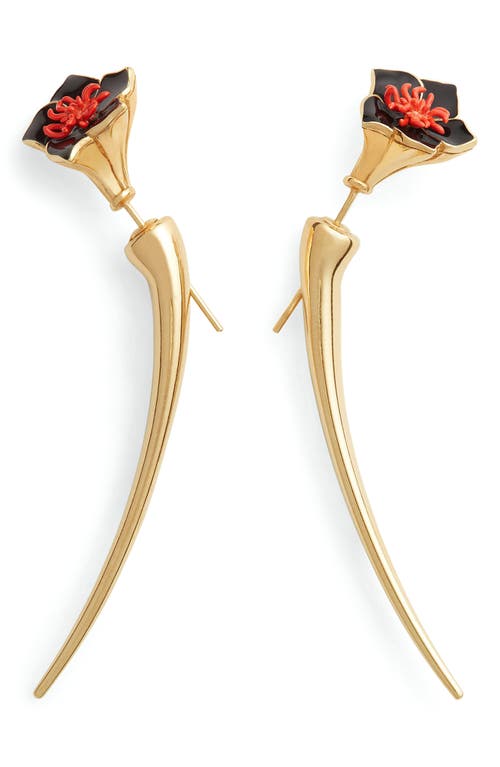 Bottega Veneta Flower Sardine Front/back Earrings In Gold
