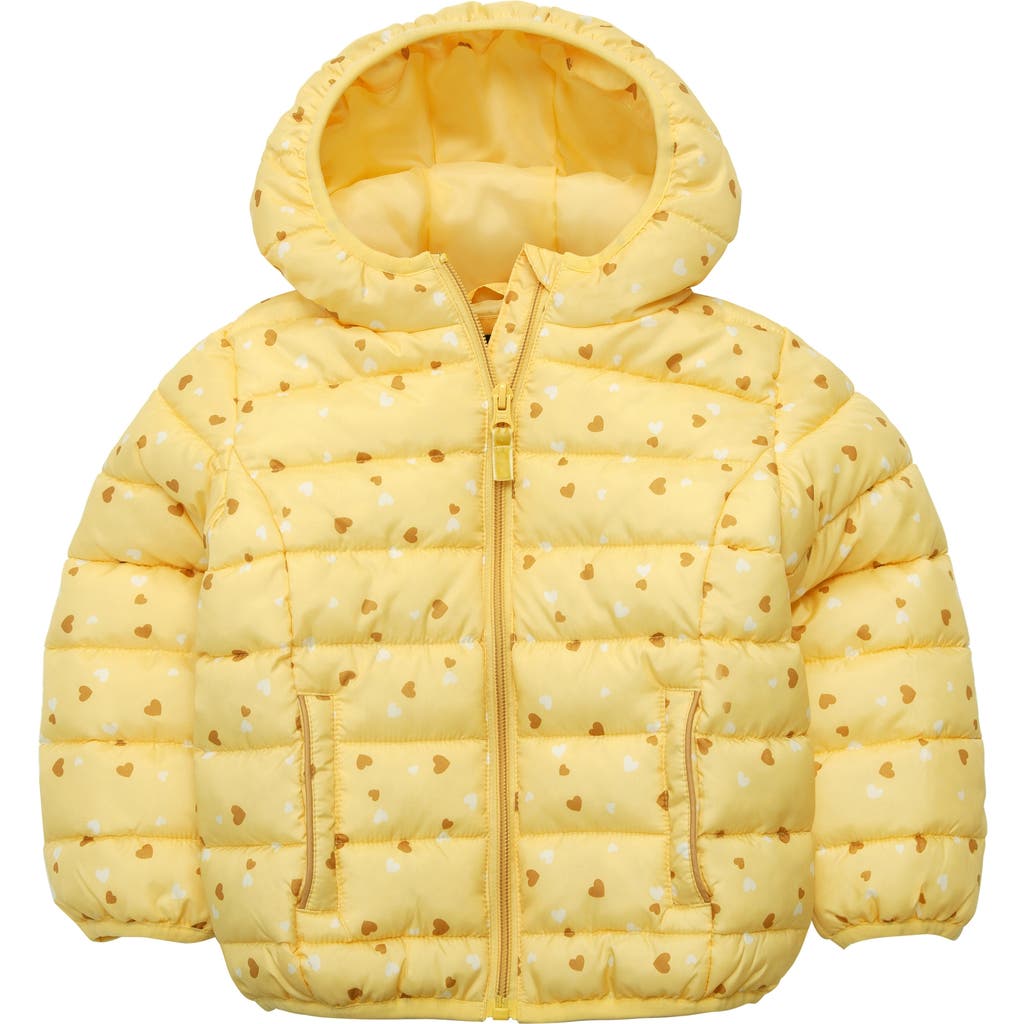 Rokka&rolla Toddler Lightweight Puffer Jacket In Yellow Heart