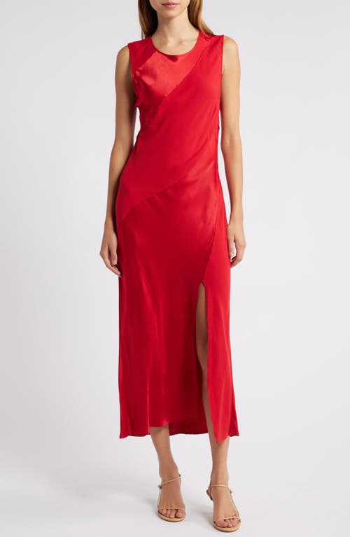 Rails Sanya Paneled Satin Midi Dress in Scarlet 