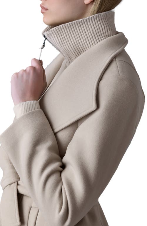 Mackage Norita Double-face Belted Wool Coat In Trench