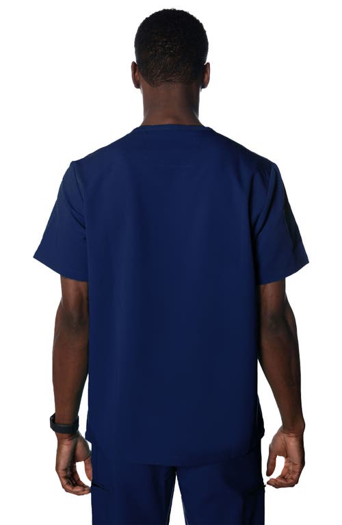 Shop Members Only Manchester 3-pocket Scrub Top In Navy