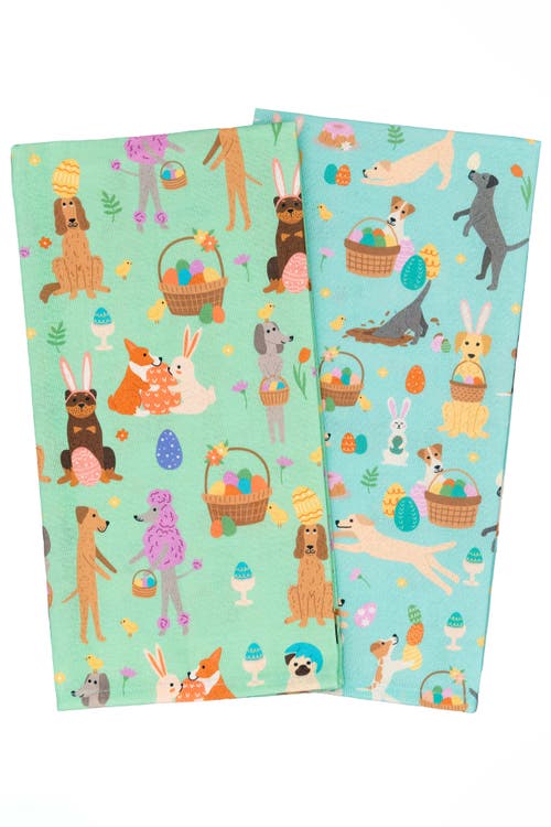 Puppington Dog Kitchen Towels In Egg Hunt Hounds