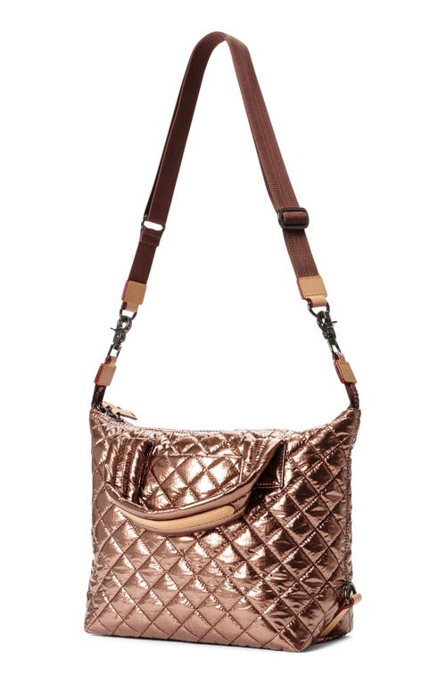 Shop Mz Wallace Small Sutton Deluxe Tote In Copper Metallic Lacquer