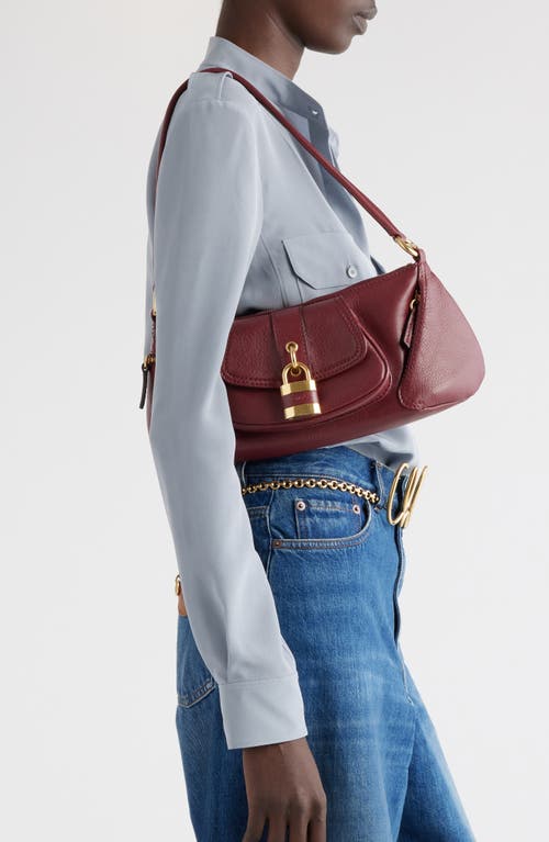 Shop Chloé The 99 Leather Shoulder Bag In Brunet Red 622