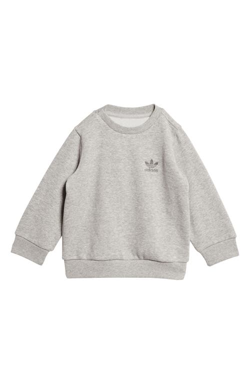 Adidas Originals Adidas Trefoil Essentials Crewneck Sweatshirt & Joggers Set In Medium Grey Heather