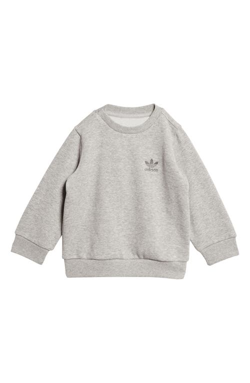 Shop Adidas Originals Adidas Trefoil Essentials Crewneck Sweatshirt & Joggers Set In Medium Grey Heather