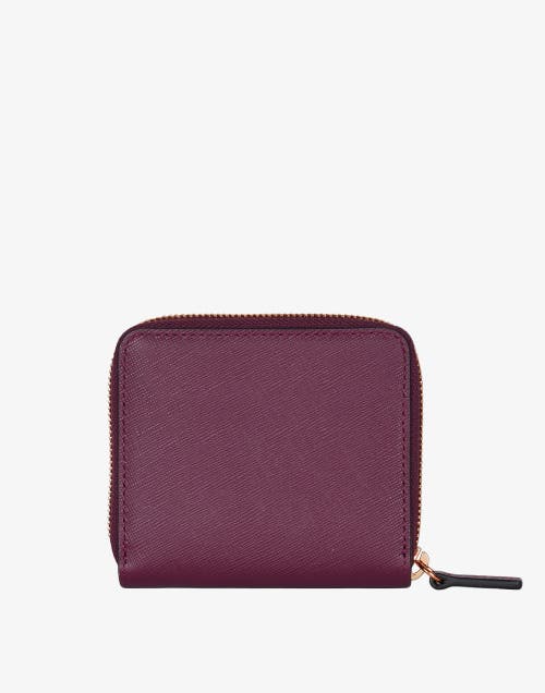 Shop Hyer Goods Upcycled Leather Zip-around Wallet In Wine Saffiano