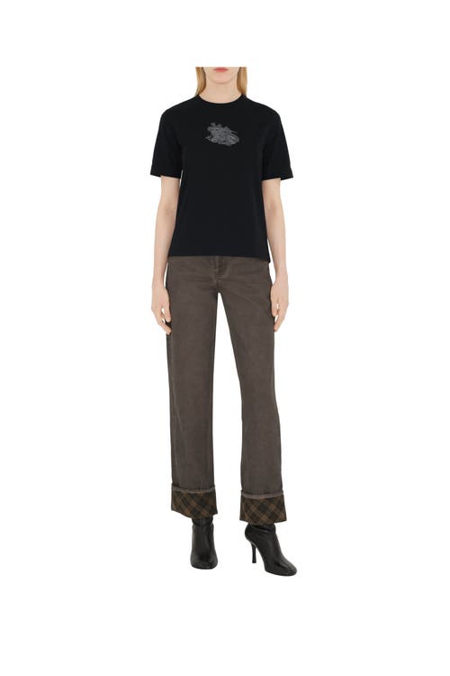 Burberry Mini Logo Graphic T-shirt For Women In Coal