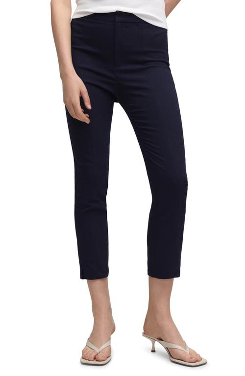 MANGO Crop Skinny Pants Navy at Nordstrom