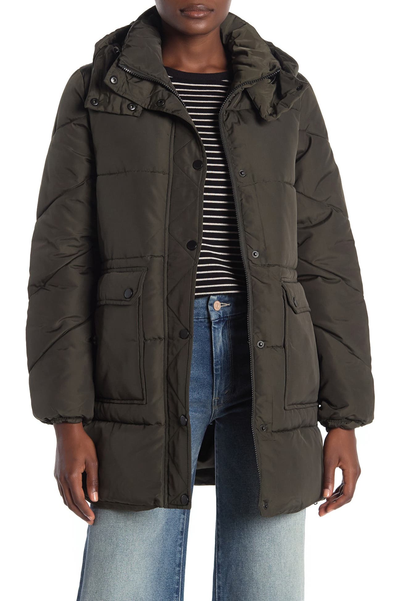 Lucky Brand Hooded Utility Pocket Zip Puffer Jacket Nordstrom Rack