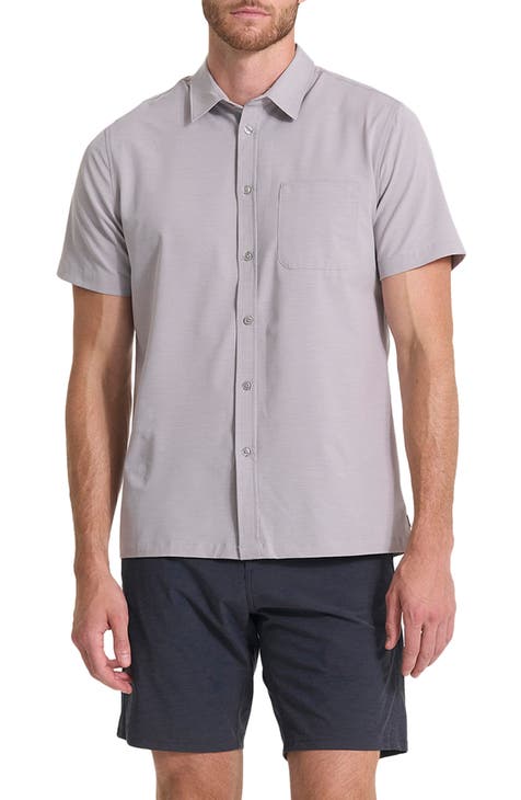 Hudson North Geo Eyelet Short-Sleeve Shirt