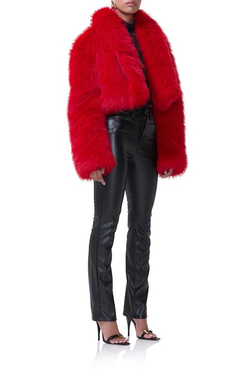 Shop Afrm Stephanie Faux Fur Jacket In Barbados Cherry