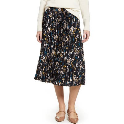 Petite Halogen Pleated Skirt, Black