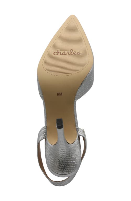 Charles By Charles David Iniko Slingback Pointed Toe Pump In Silver