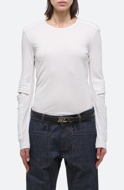Helmut Lang Astro Crew Silky Long Sleeve T-shirt In White