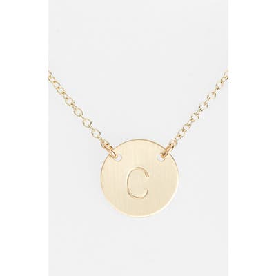 Nashelle 14K-Gold Fill Anchored Initial Disc Necklace
