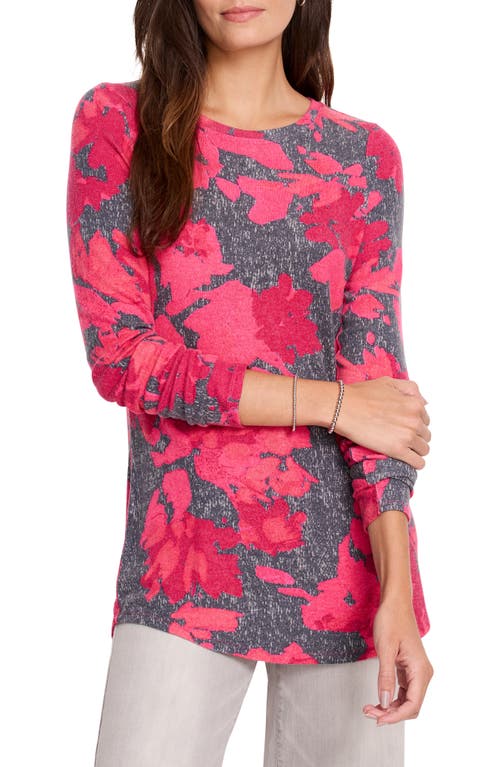 NZT by NIC+ZOE Shadow Floral Jersey Top in Red Multi 