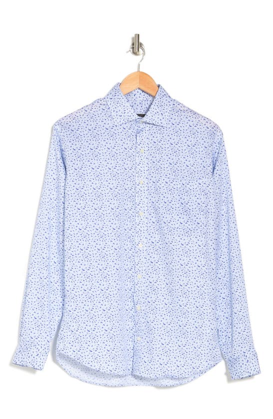 Alton Lane Dylan Lifestyle Stretch Cotton Button-up Shirt In White Ditsy