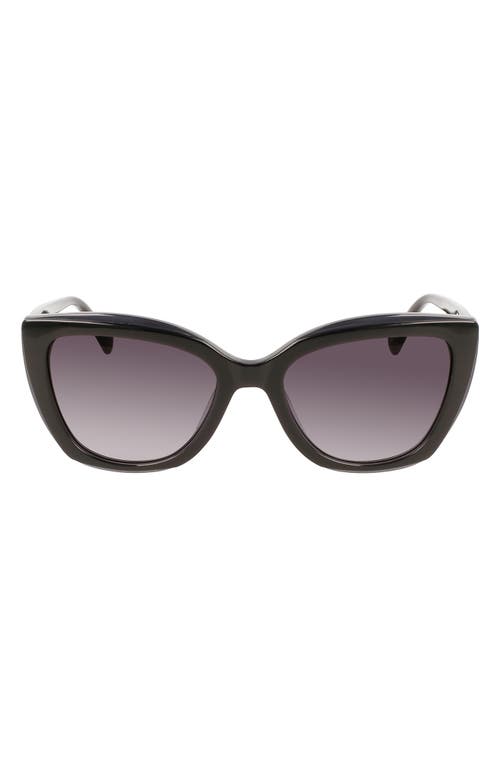 Longchamp Le Pilage 54mm Rectangular Sunglasses in Black at Nordstrom