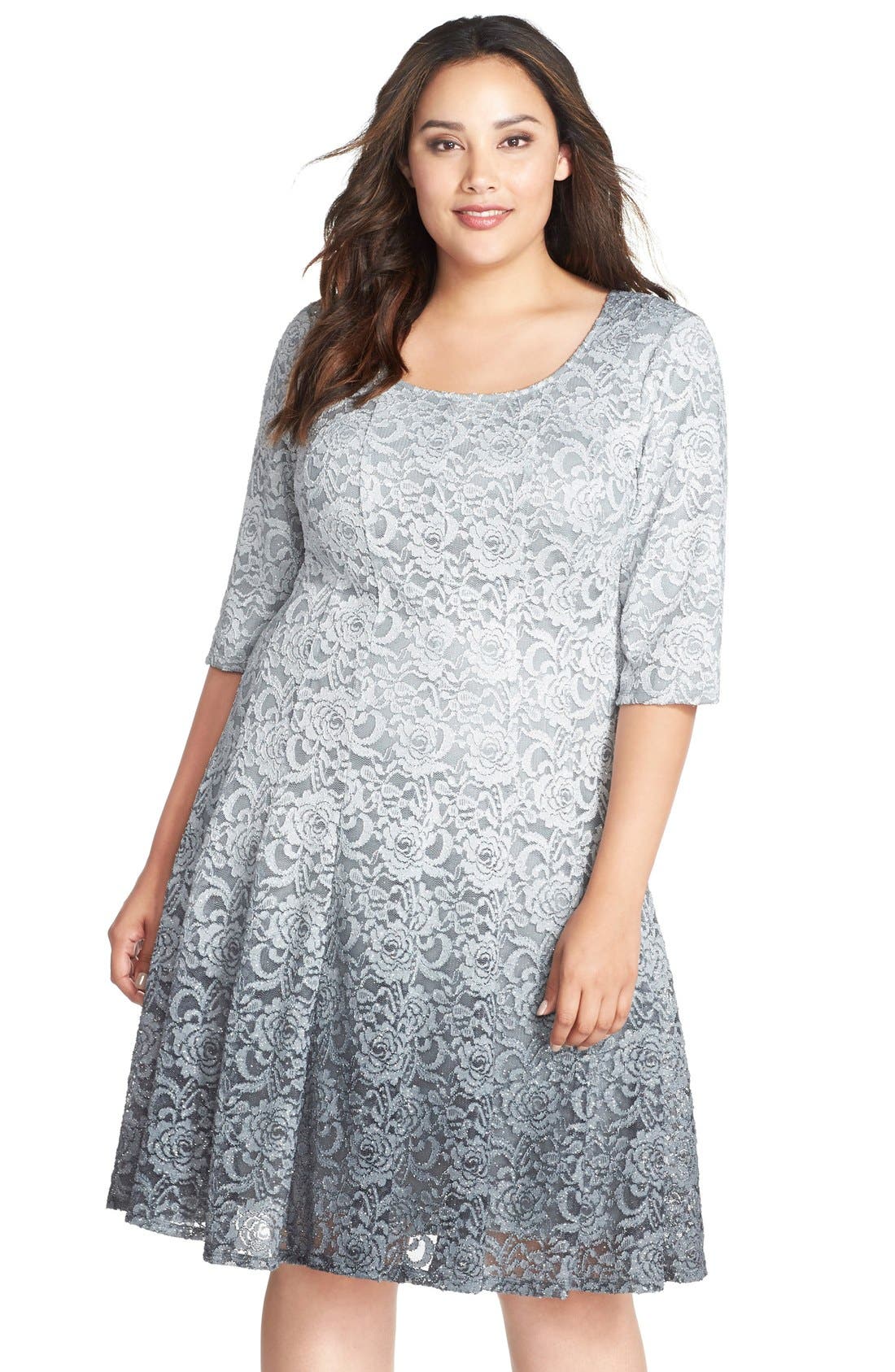 Chetta B 'Magic' Ombré Lace Fit & Flare Dress (Plus Size) | Nordstrom