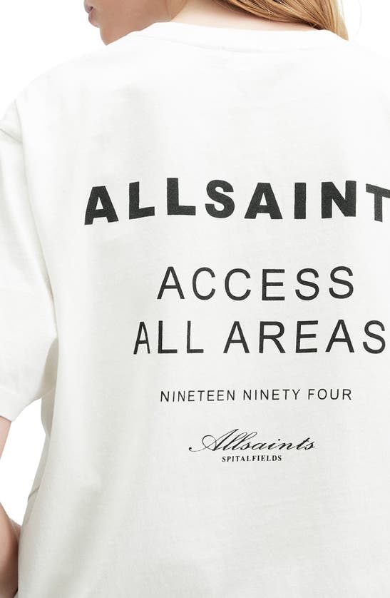 Shop Allsaints Tour Oversize Graphic T-shirt In Ashen White