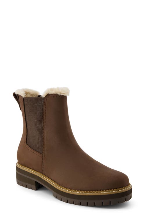 Shop Toms Bennet Chelsea Boot In Dark Brown/faux Fur