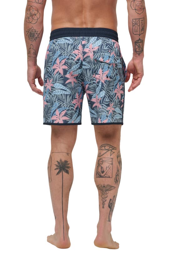 Shop Travismathew Summer Glow Swim Trunks In Heather Total Eclips