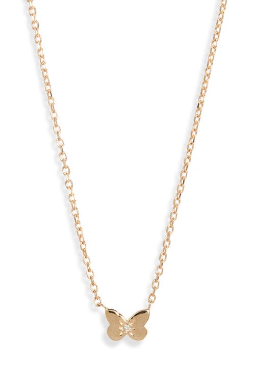 Anzie Mini Butterfly Pendant Necklace in Gold at Nordstrom, Size 16