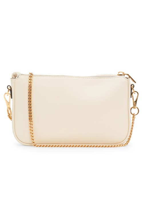 Shop Valentino Garavani Mini Vlogo Leather Shoulder Bag In Ivory