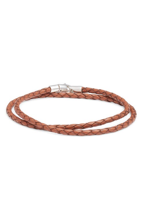 Caputo & Co. Braided Leather Bracelet in Tan