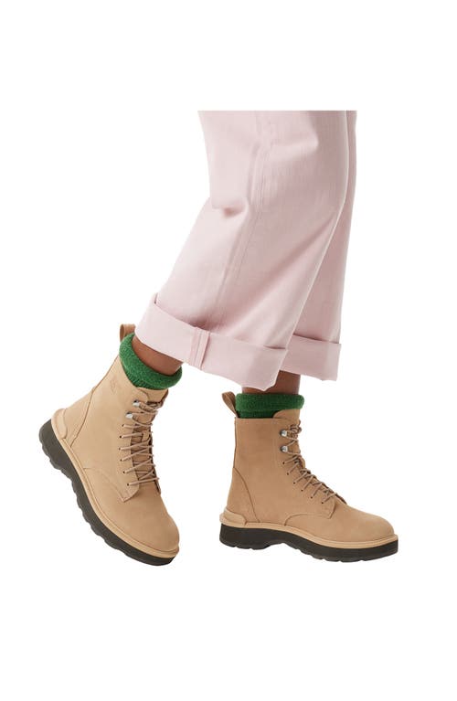 Sorel Hi-line Lace Womens Leather Lace-up Booties In Canoe/tawny Buff