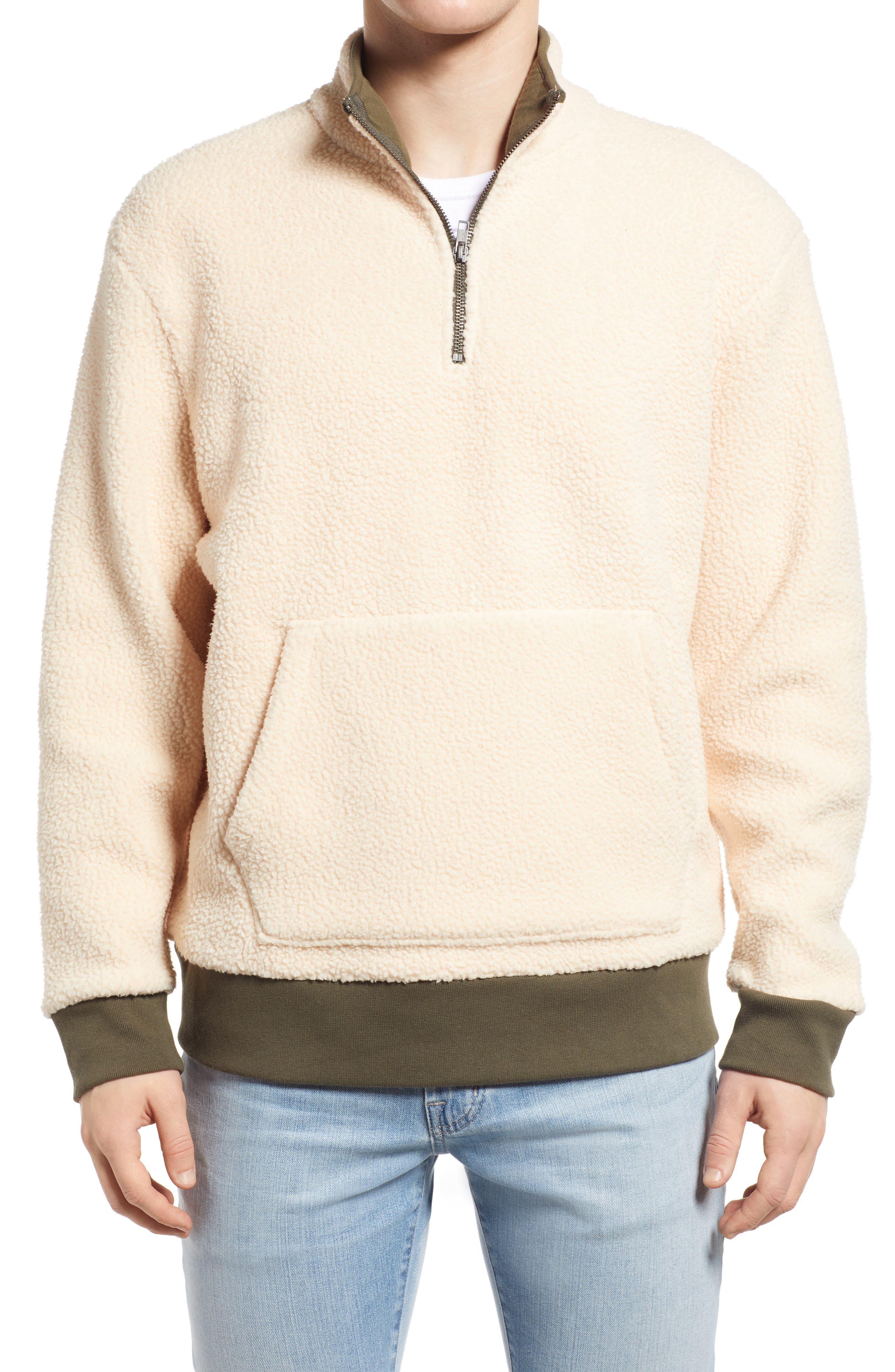 pile fleece half zip