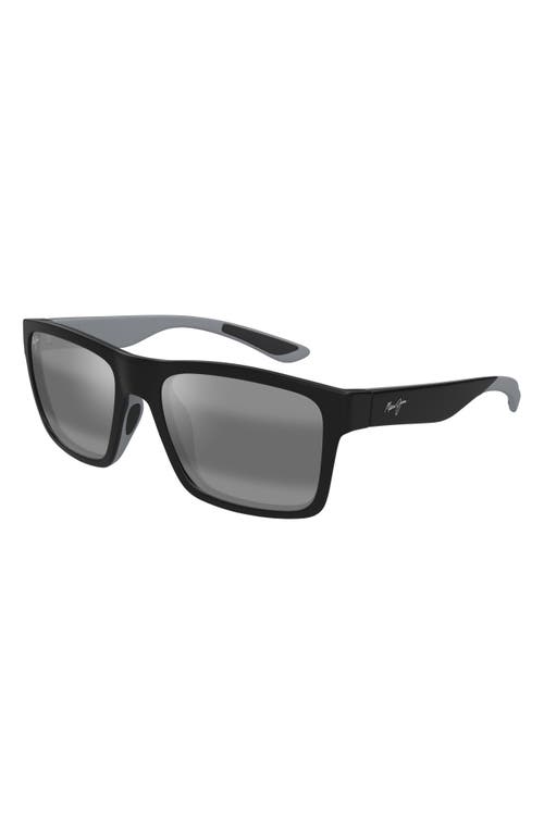 Maui Jim Mangroves Square-frame Sunglasses In Black/neutral Grey