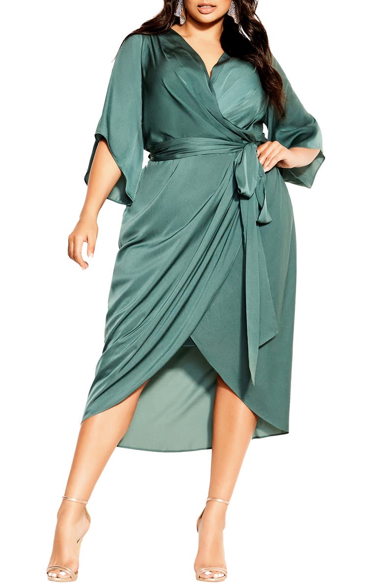 Opulent Faux Wrap Dress CITY CHIC
