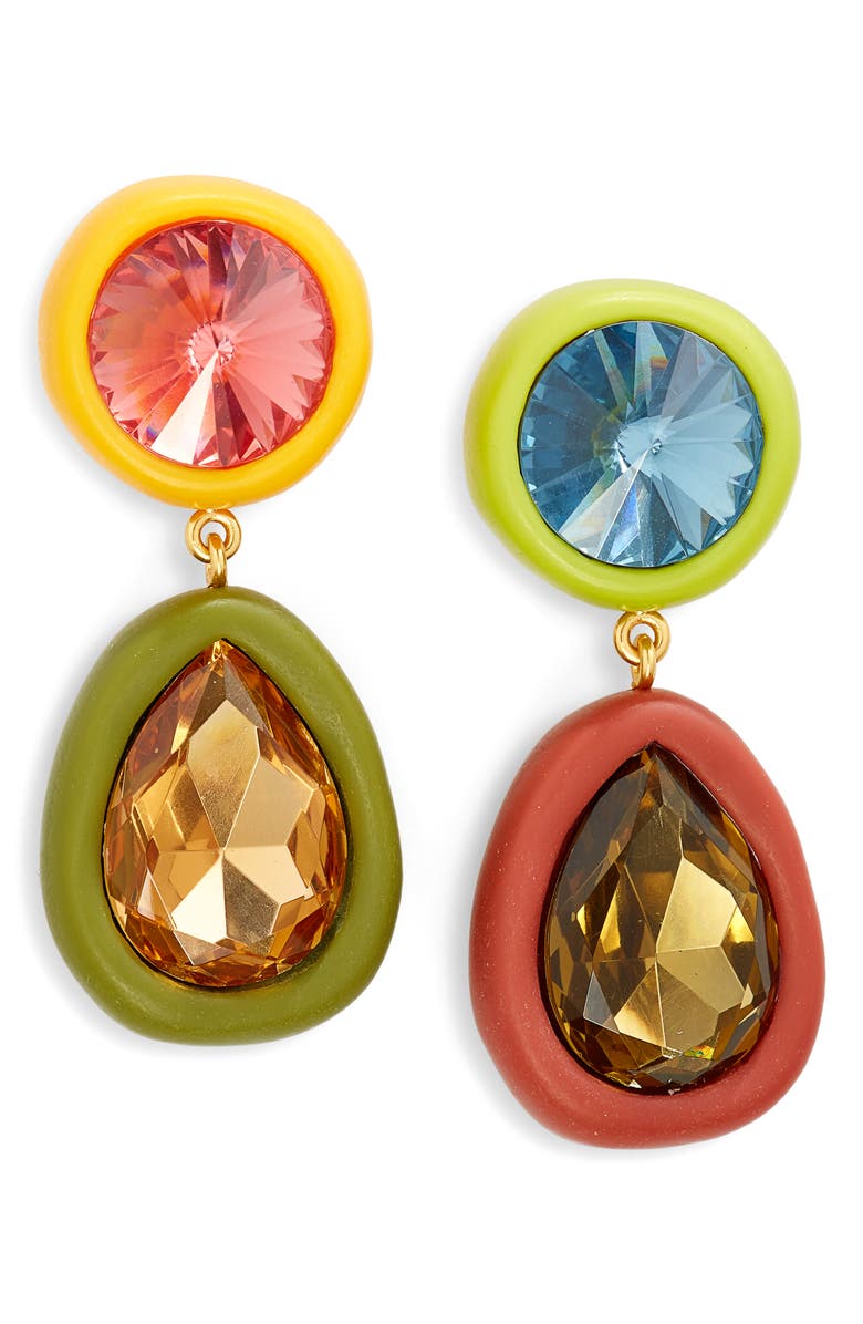Tory Burch Crystal Mismatched Double Drop Earrings | Nordstrom
