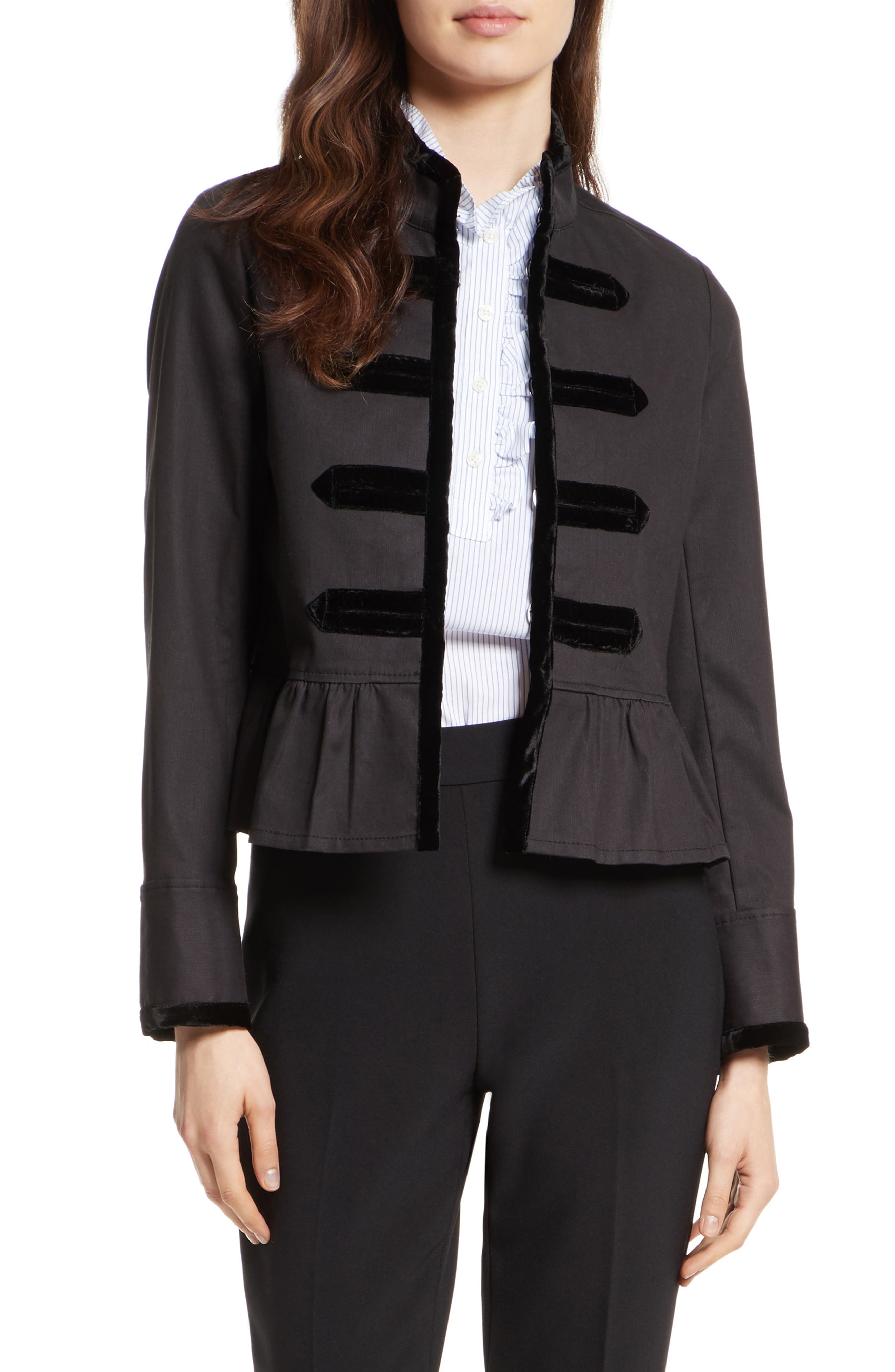 kate spade new york velvet trim military jacket Nordstrom