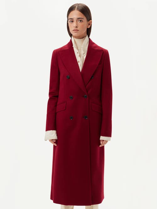 Gobi Mongolian Cashmere Cashmere Peak Lapel Long Coat In Bordeaux