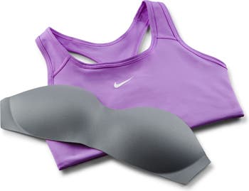 Nike Training Swoosh Dri-FIT leopard print medium support sports bra in  black - ShopStyle