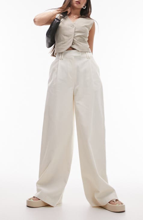 CAPRI HIGH WAIST LINEN PANTS - White – SOFIA The Label