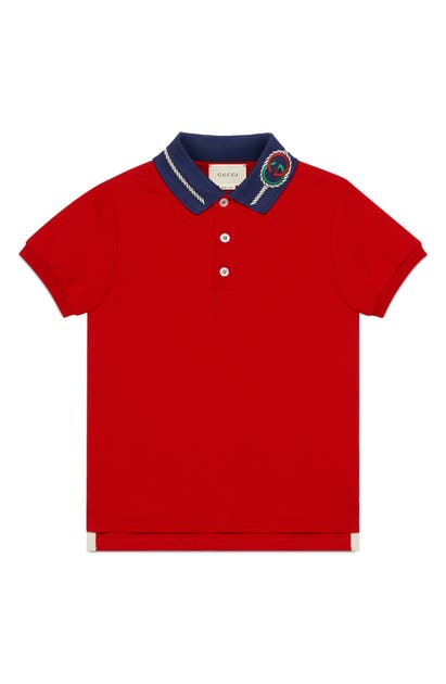GUCCI LOGO STRETCH COTTON PIQUE POLO,599942XJB3F