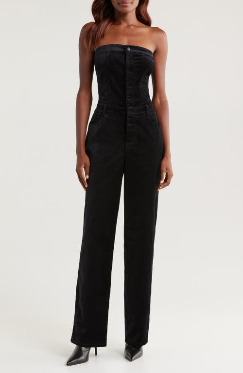 GOOD AMERICAN GOOD AMERICAN FIT FOR SUCCESS STRAPLESS VELVET JUMPSUIT