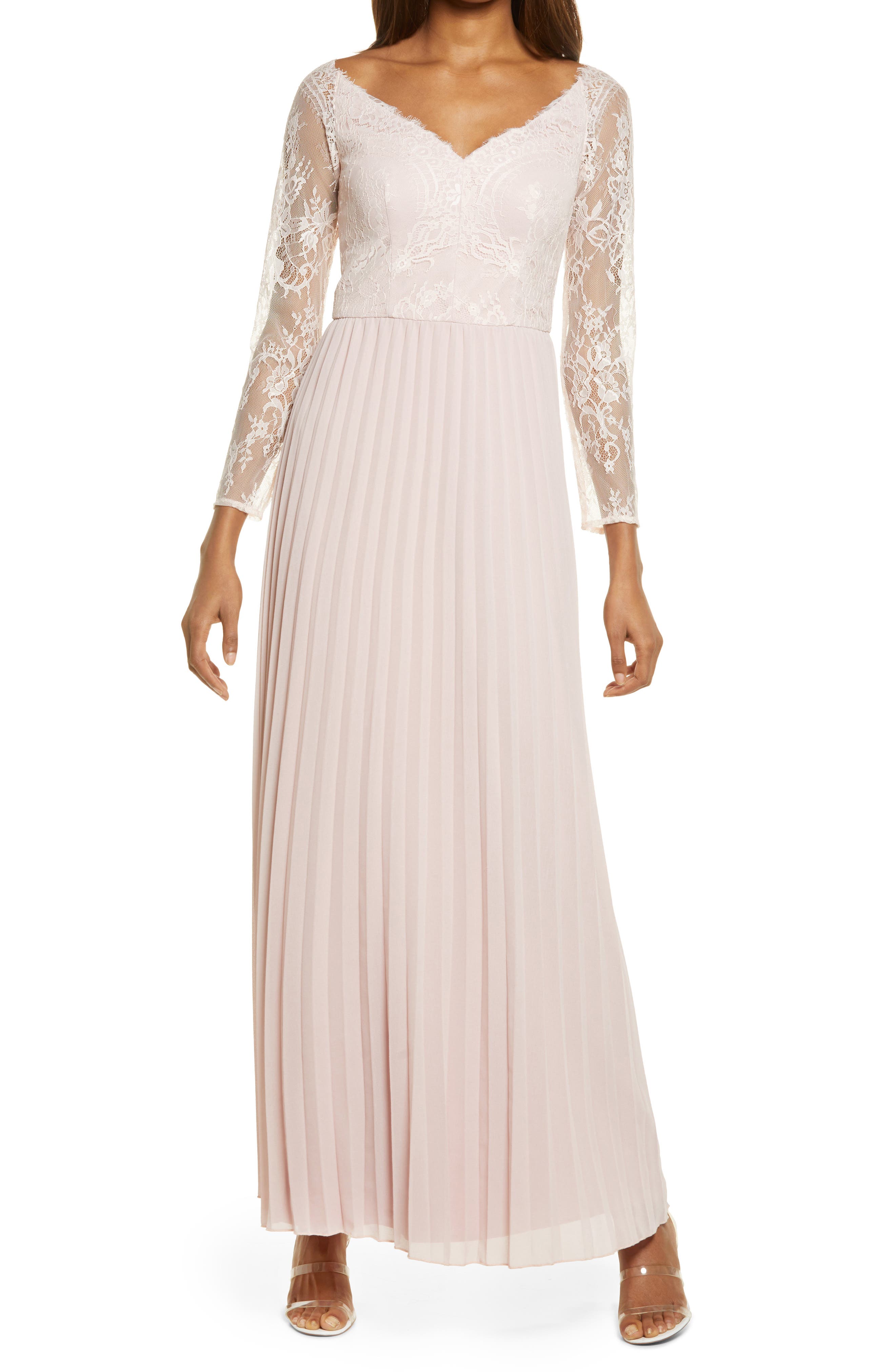 pink gown with dupatta