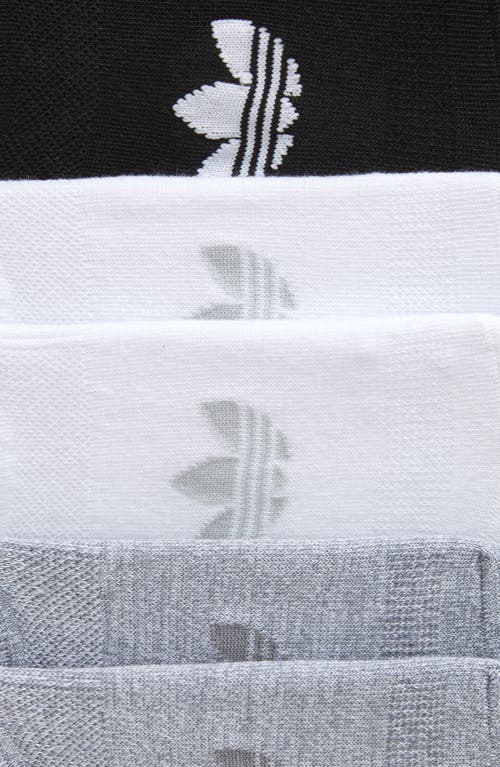 Shop Adidas Originals Adidas Assorted 6-pack Originals No-show Socks In Black/white/grey