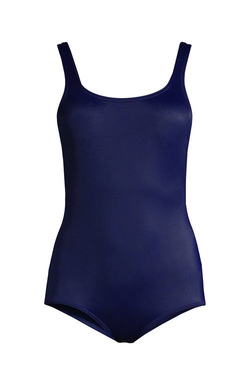 LANDS' END LANDS' END PLUS SIZE LONG CHLORINE RESISTANT SOFT CUP TUGLESS SPORTY ONE PIECE SWIMSUIT